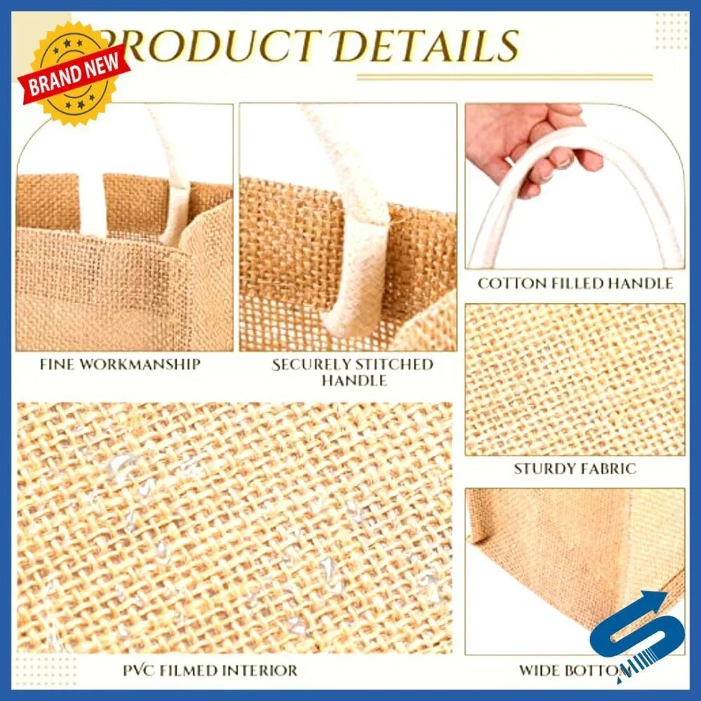 Mini Burlap Tote Bags Set of 12 Reusable Jute Gift Beach Wedding DIY